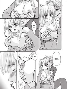 Busty catgirl gives a lusty boobjob and gets a cum facial - sex comics