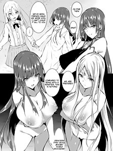 Pervy guy saves to busty babes and they become his fuck slaves - harem comics