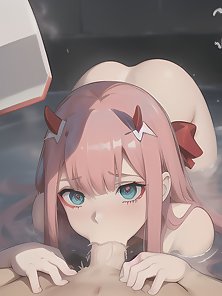 Zero Two is tied up and used as an anime sex slave