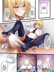 Fate Degenerate Order 3 - Jeanne d'Arc helps her master bust a nut in her panties