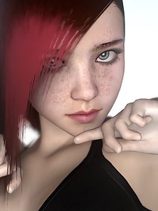 Realistic lookng 3D sexy teen redhead