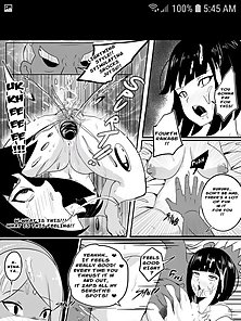 B-Trayal 16 - Hinata and Sakura deepthroat the Raikage's dick while their husbands are out