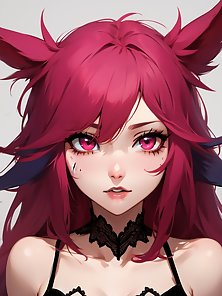 Xayah from League of Legends hentai anal toys and sex collection