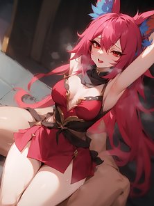 Xayah from League of Legends hentai anal toys and sex collection