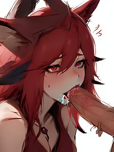 Xayah from League of Legends hentai anal toys and sex collection