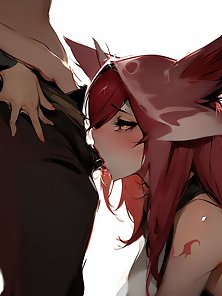 Xayah from League of Legends hentai anal toys and sex collection