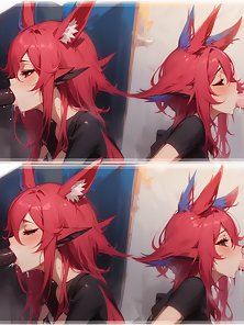 Xayah from League of Legends hentai anal toys and sex collection