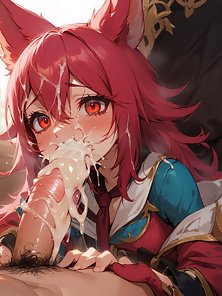 Xayah from League of Legends hentai anal toys and sex collection