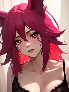 Xayah from League of Legends hentai anal toys and sex collection