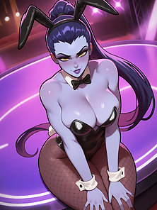 Widow Maker Overwatch bathroom blowjob, boobjob, facial +Extra