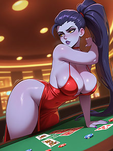 Widow Maker Overwatch bathroom blowjob, boobjob, facial +Extra