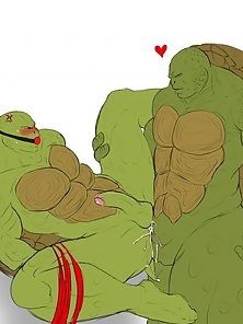 Tmnt 2014 Raphael and Leonardo have gay sex