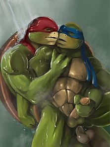 Tmnt 2014 Raphael and Leonardo have gay sex