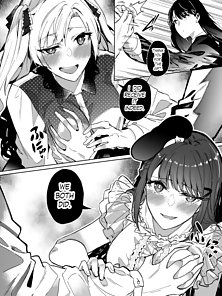 Slime takes over busty hot girls and turns them into horny lesbians - hentai doujinshi