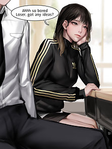 Big assed schoolgirl is hypnotized and fucked in the middle of class - teen comics