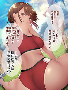 Busty athletic anime schoolgirls pose nude