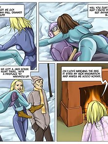 Lesbian Strapon Sex Cartoon Comics - Comics lesbians on a ski trip strapon fuck and then invite boys over for  foursome - 9 Pics | Hentai City