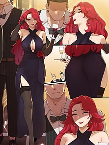 Elegant mafia boss Miss Fortune is taken to her room and is pile driver ass fucked