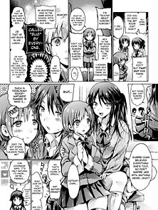 Horny schoolgirl masturbates, pisses, and then fucks in school bathroom - hentai comics
