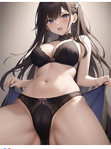 Curvy anime girls with big asses and sexy bodies