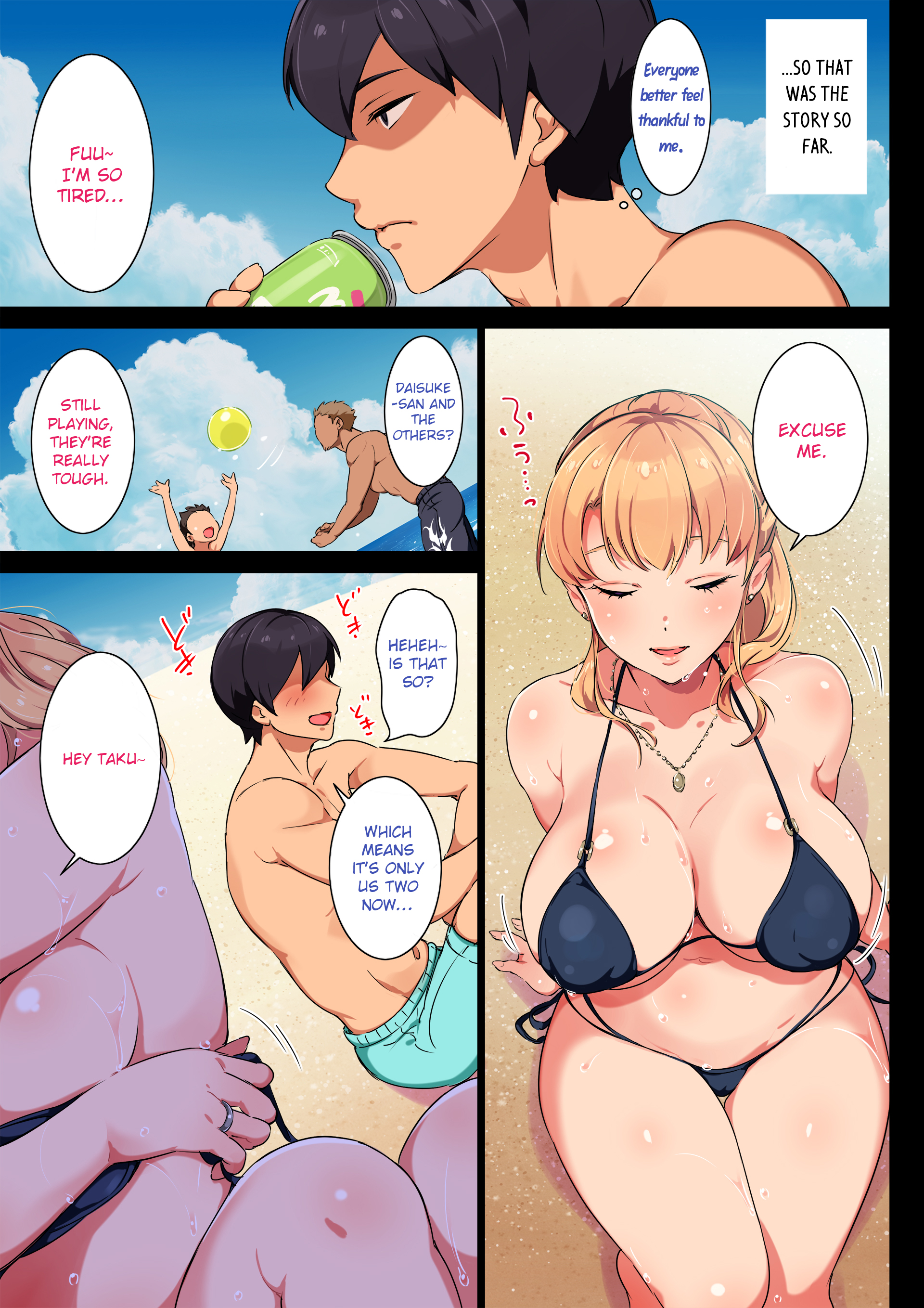Pervy busty sister fucks her younger brother in the ocean - taboo comics photo