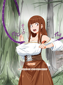 Muramusume wa Mori no Naedoko ni - Busty brunette gets fucked by forest creatures