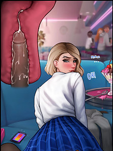 Do You Like Your Gift - Gwen Stacy anal rides Miles Morales' BBC in restaurant