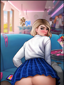 Do You Like Your Gift - Gwen Stacy anal rides Miles Morales' BBC in restaurant