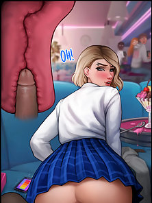 Do You Like Your Gift - Gwen Stacy anal rides Miles Morales' BBC in restaurant