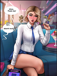 Do You Like Your Gift - Gwen Stacy anal rides Miles Morales' BBC in restaurant