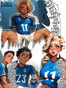 Forced Feminization: From Star to Cheerleader - Football player becomes curvy futanari gangbang
