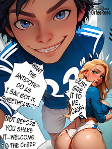 Forced Feminization: From Star to Cheerleader - Football player becomes curvy futanari gangbang