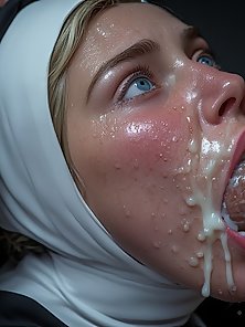 Bent Over at Sunset – Busty blonde nun is face fucked and facialed