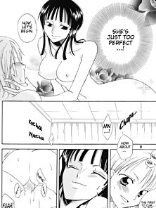 Secret Love - Nami and Robin have some hot lesbian sex in One Piece hentai comic