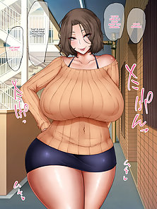 Chubby anime mom with huge tits gets creamied by high school student - milf comics