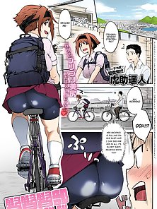Dendenden Bu - Ass crazed hentai pervert can't contain his lust looking at curvy teen's camel toe