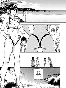 Honey Blonde: Himawari - Two couples have hentai anal sex on the beach