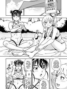 Honey Blonde: Himawari - Two couples have hentai anal sex on the beach