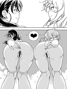 Honey Blonde: Himawari - Two couples have hentai anal sex on the beach