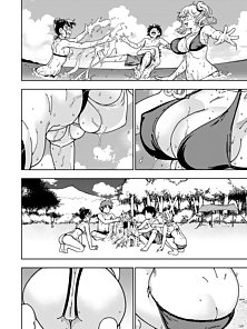 Honey Blonde: Himawari - Two couples have hentai anal sex on the beach