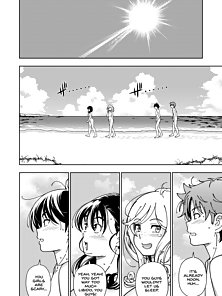 Honey Blonde: Himawari - Two couples have hentai anal sex on the beach