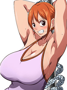 Busty One Piece Nami orgasms hard getting fucked by zombies