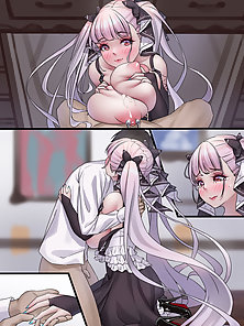 Busty Azur Lane girl is used as a fuck toy in the bathroom