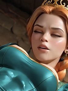 Shrek fucks Fiona with a huge dick in the castle