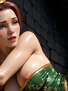 Shrek fucks Fiona with a huge dick in the castle