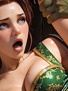 Shrek fucks Fiona with a huge dick in the castle