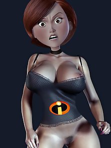 Helen Parr Elastigirl showing off her stretchy tits