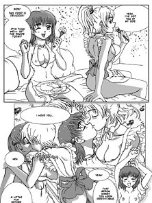 Sexy cooks in cute outfits have a hot threesome with the chef - 3some comics