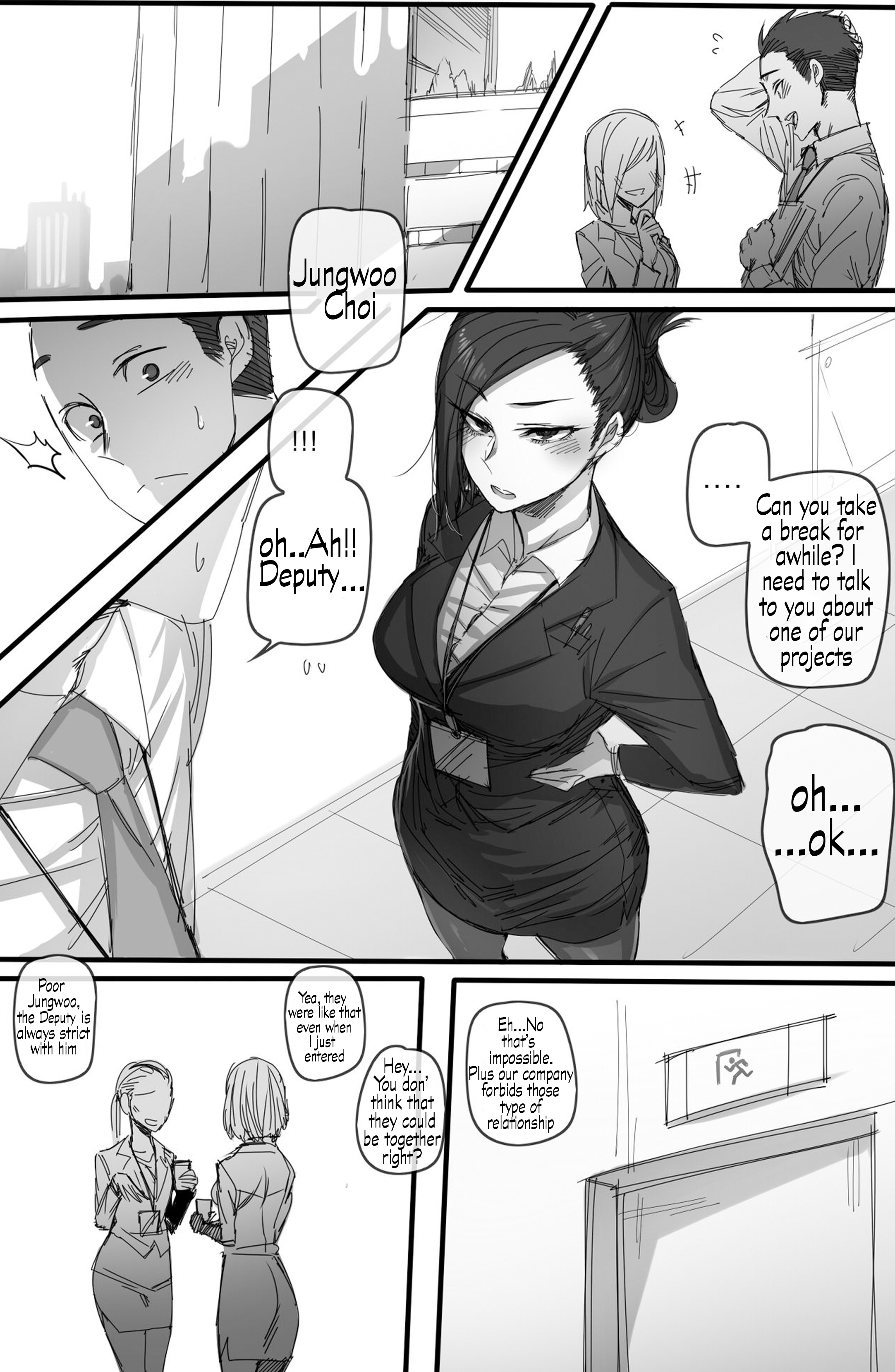 Busty office worker is blackmailed into dirty sex after caught fucking at work - pervert comics image