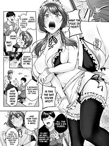 Kisekae Battle - Busty schoolgirl dresses like a maid to sexually satisfy her master